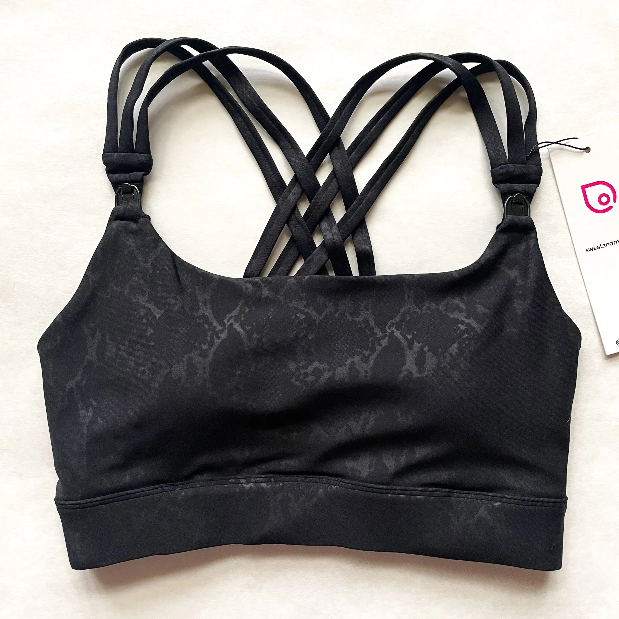 Chloé 4 Running Nursing & Pumping Sports Bra (Metallic Snake Noir)