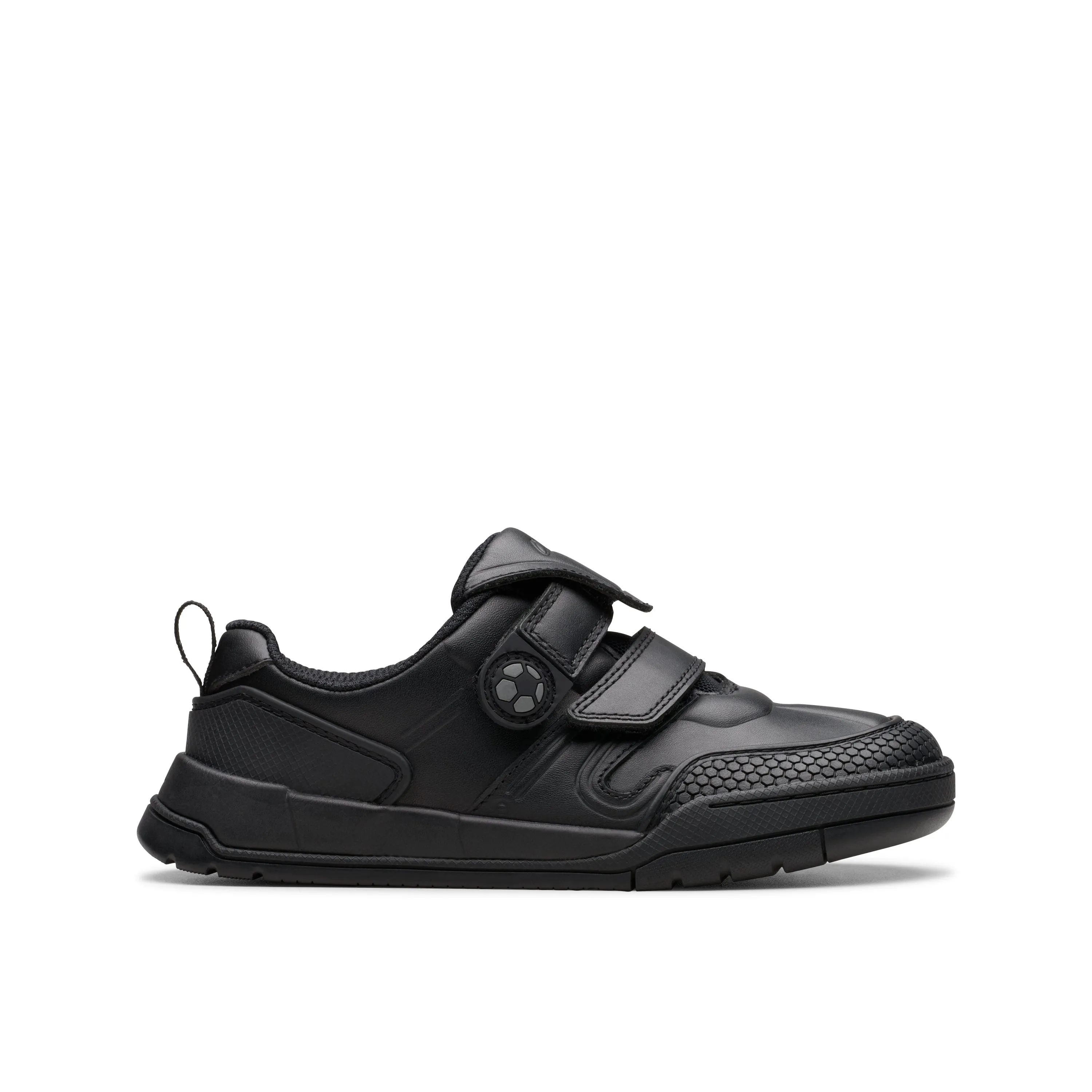 Clarks Laser Track K Boys Black School Shoes