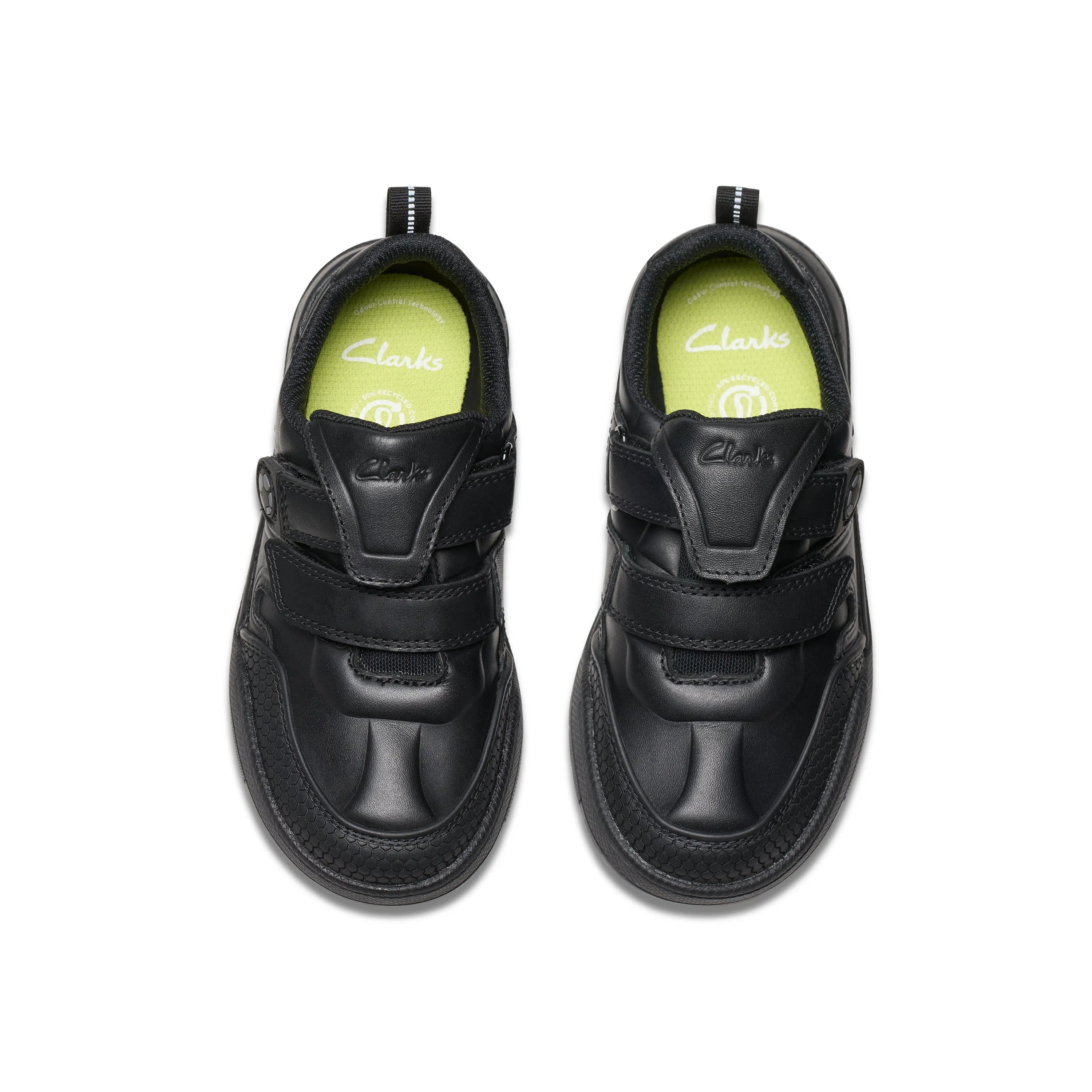 Clarks Laser Track K Boys Black School Shoes