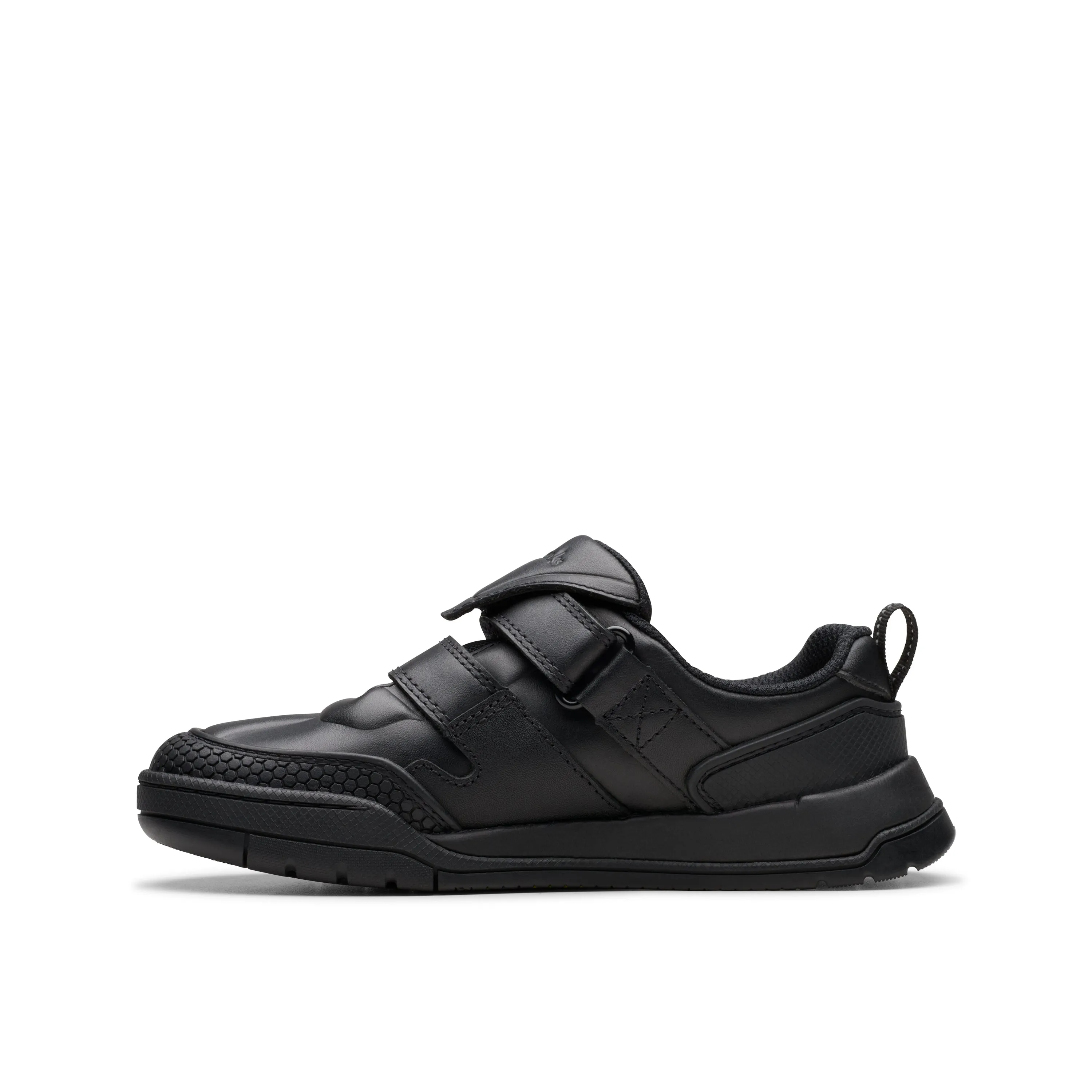 Clarks Laser Track K Boys Black School Shoes