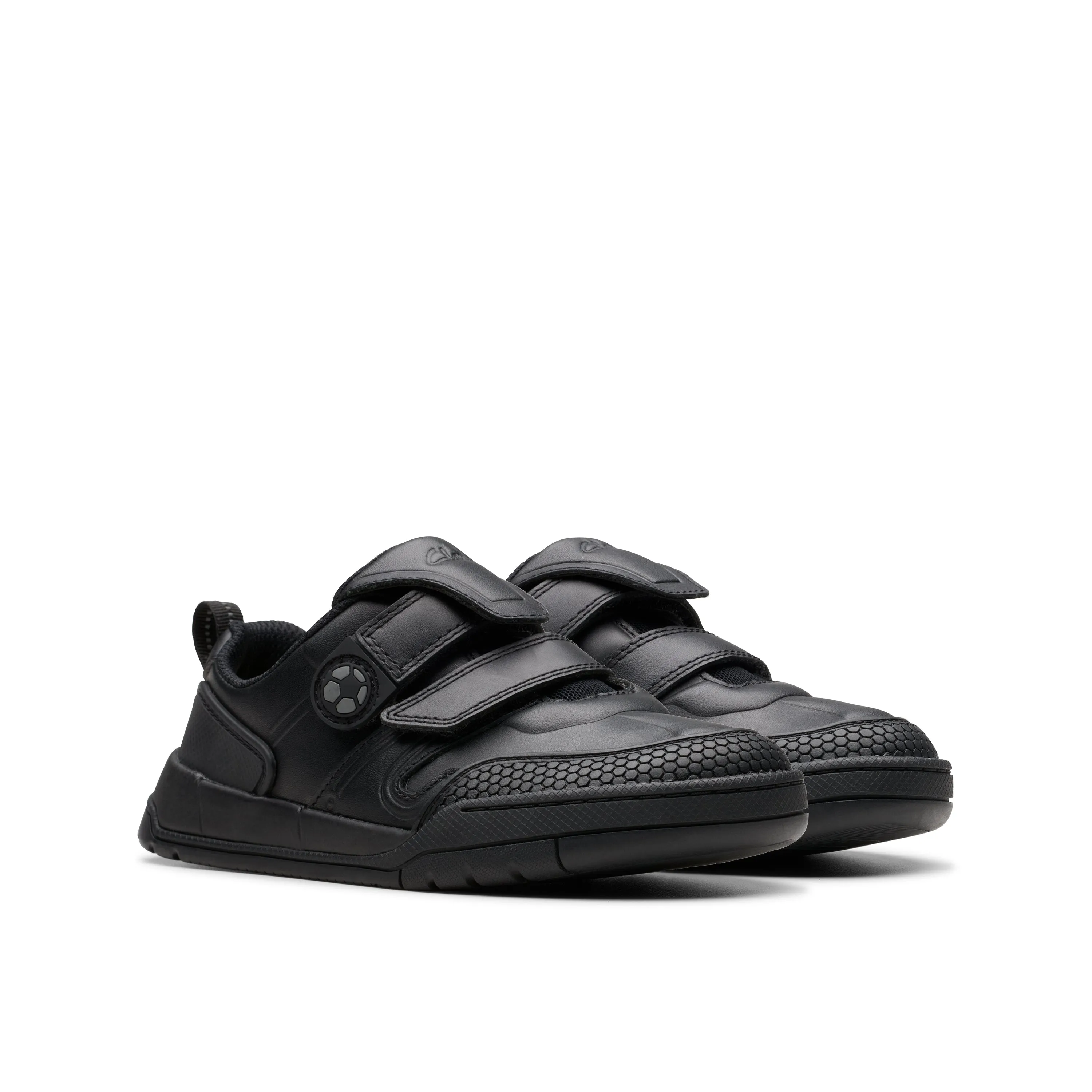 Clarks Laser Track K Boys Black School Shoes