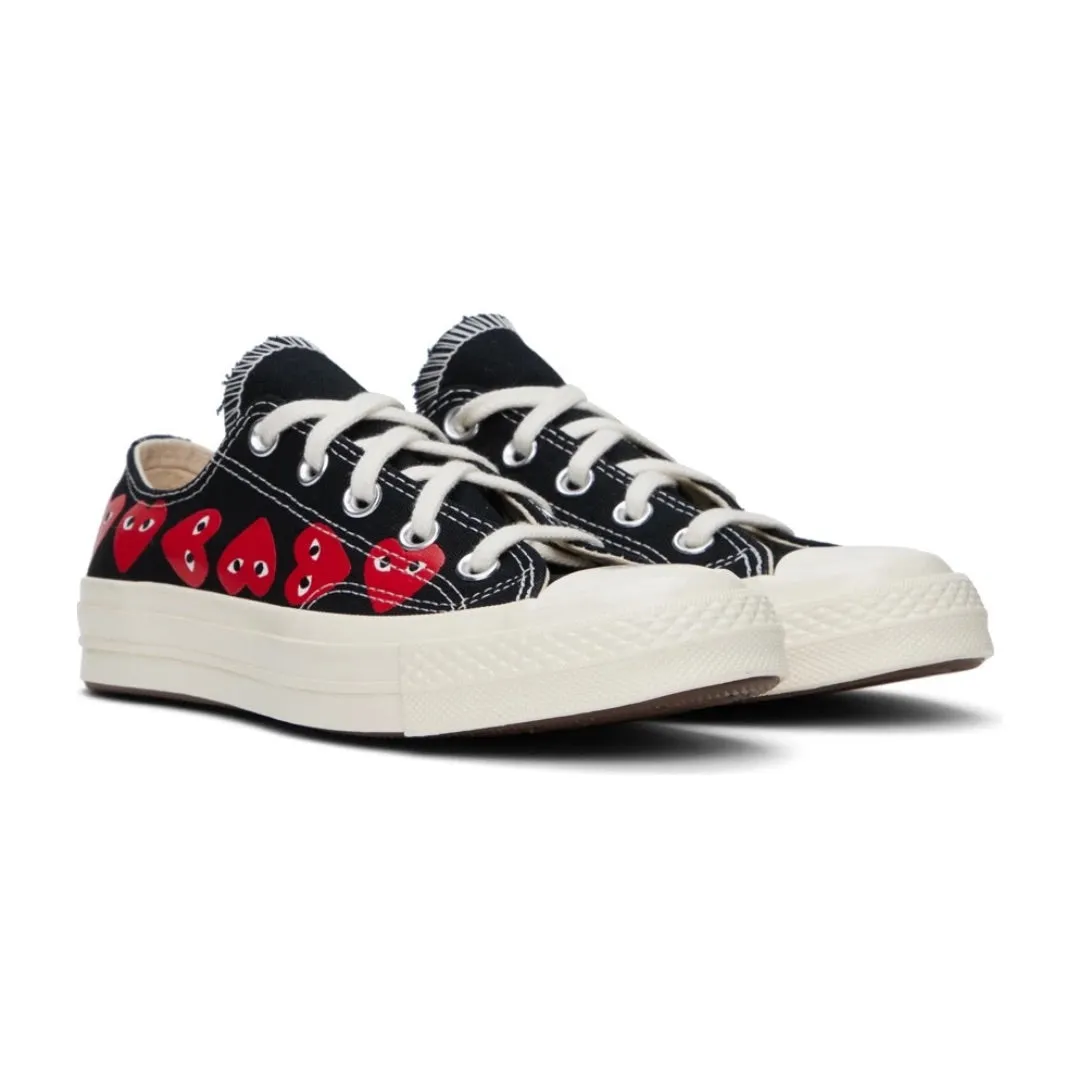 COMME DES GARÇONS CHUCK TAYLOR ALL STAR MULTI HEART LOW CONVERSE BLACK