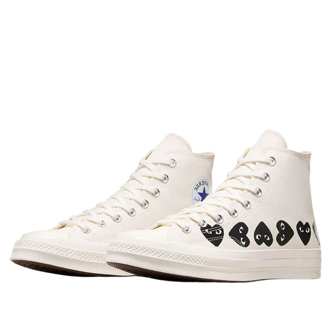 COMME DES GARÇONS CHUCK TAYLOR BLACK MULTI HEART CONVERSE WHITE