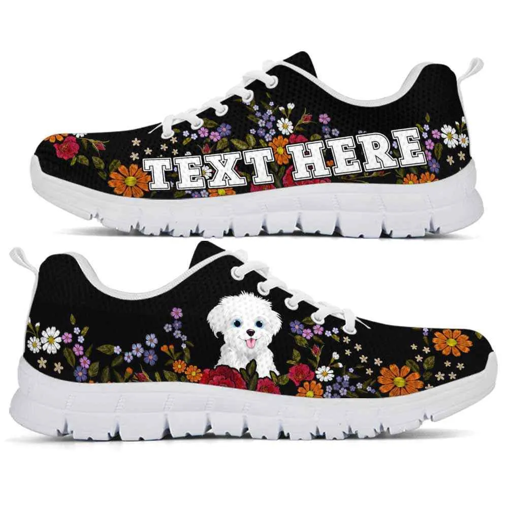 Custom Name Havanese Sneaker, Havanese Colorful Flower Floral Dog Lovers Sneakers Gym Running Shoes, Best Running Shoes