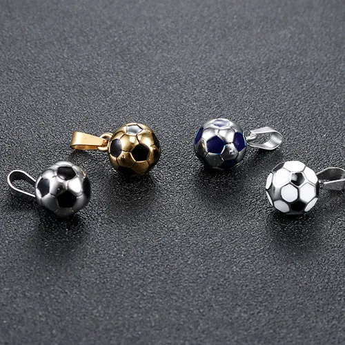 Customizable Titanium Steel Football Pendant for Men - Stylish Sports Jewelry