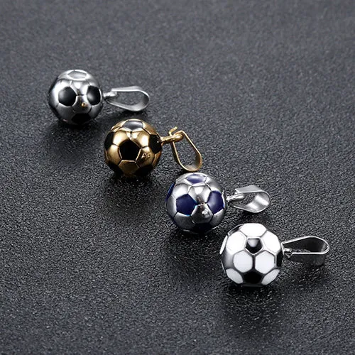 Customizable Titanium Steel Football Pendant for Men - Stylish Sports Jewelry