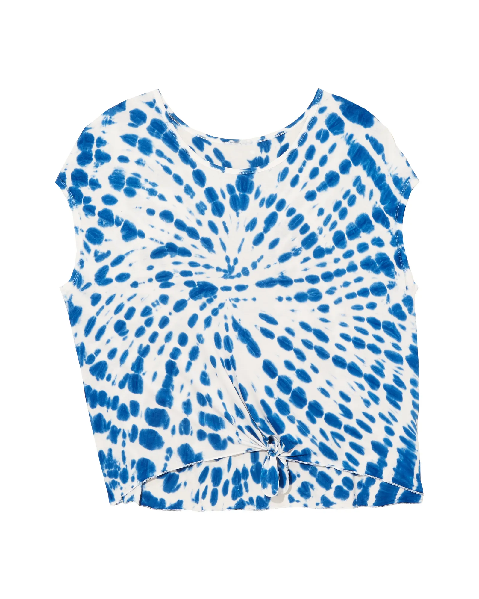 Daffodil Knotted Tee | White / Royal Blue