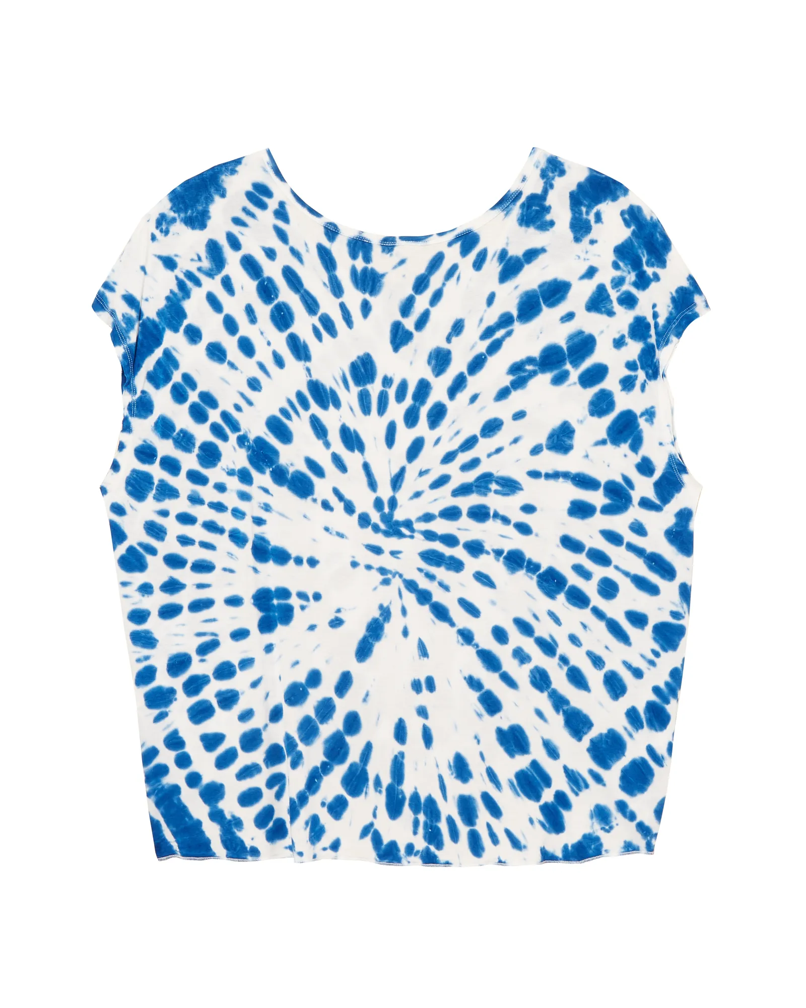 Daffodil Knotted Tee | White / Royal Blue