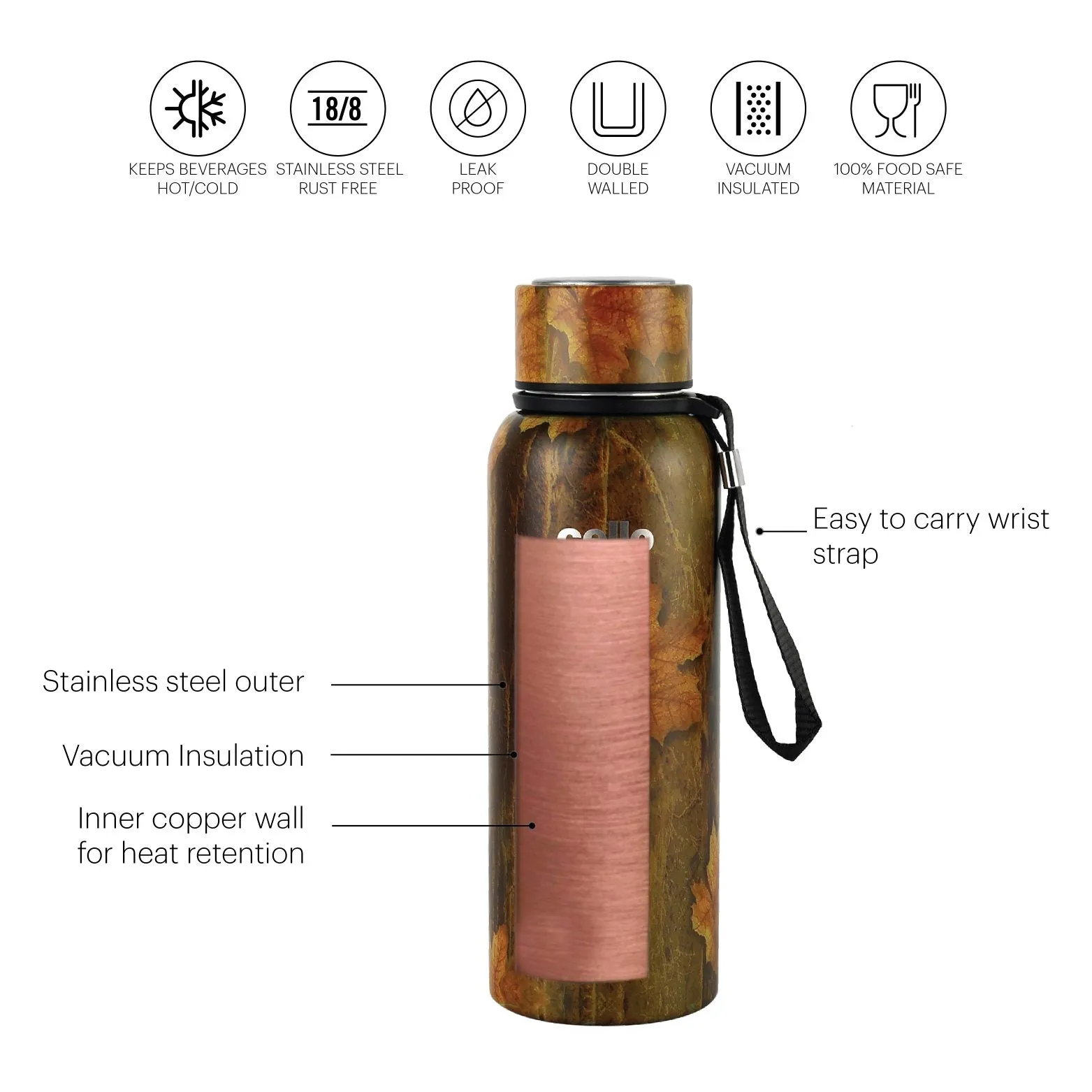 Deezee Kent, Vacusteel Water Bottle, 550ml