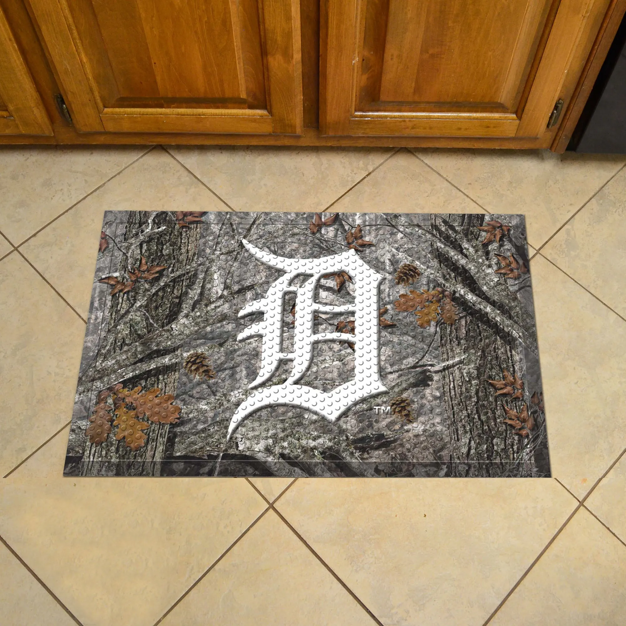 Detroit Tigers Rubber Scraper Door Mat Camo