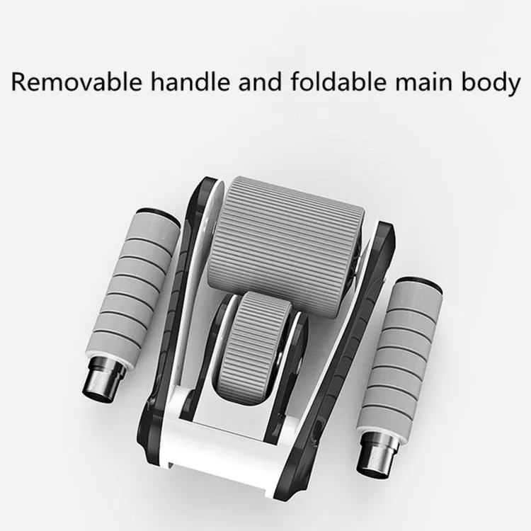 Double-wheel Bearing Roller Silent Exercise Abdominal Muscle Wheel Folding Abdominal Wheel(White)