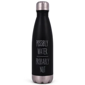 Elanze Designs Possibly Water Black 17 ounce Stainless Steel Sports Water Bottle