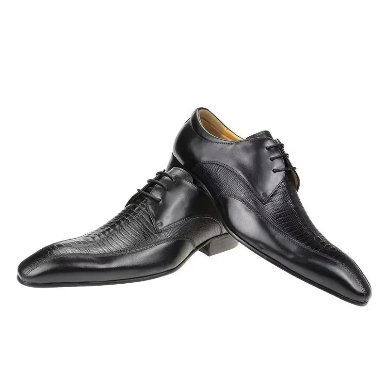 Elegant CrocLeather Luxury Brogue Oxford Shoes