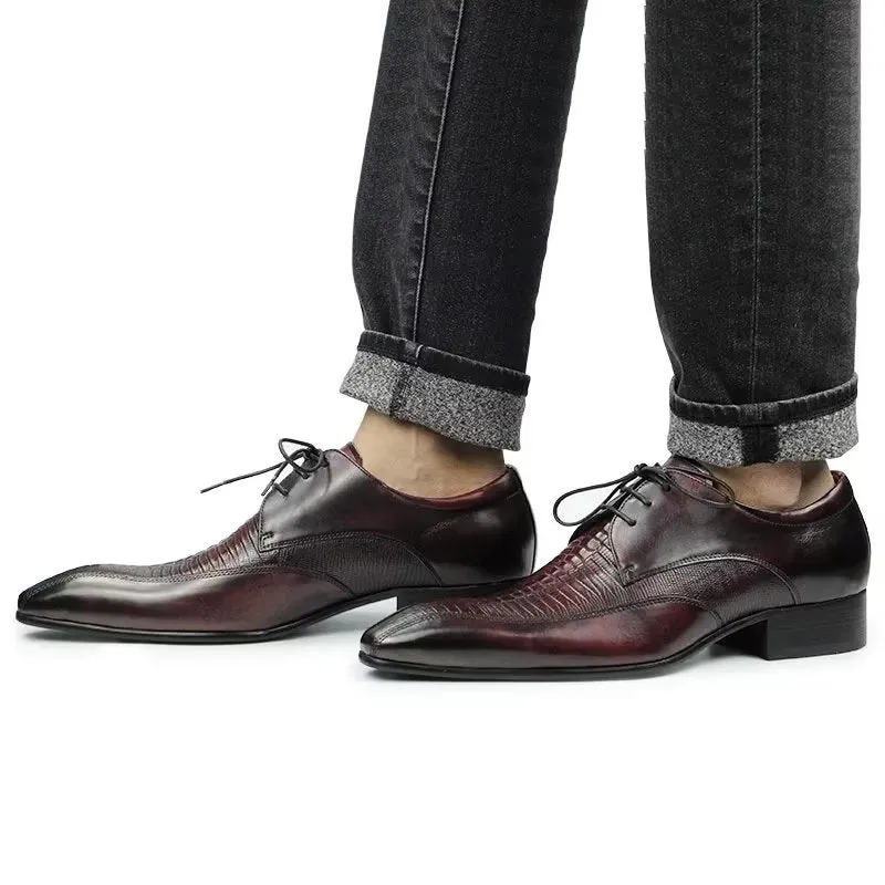 Elegant CrocLeather Luxury Brogue Oxford Shoes