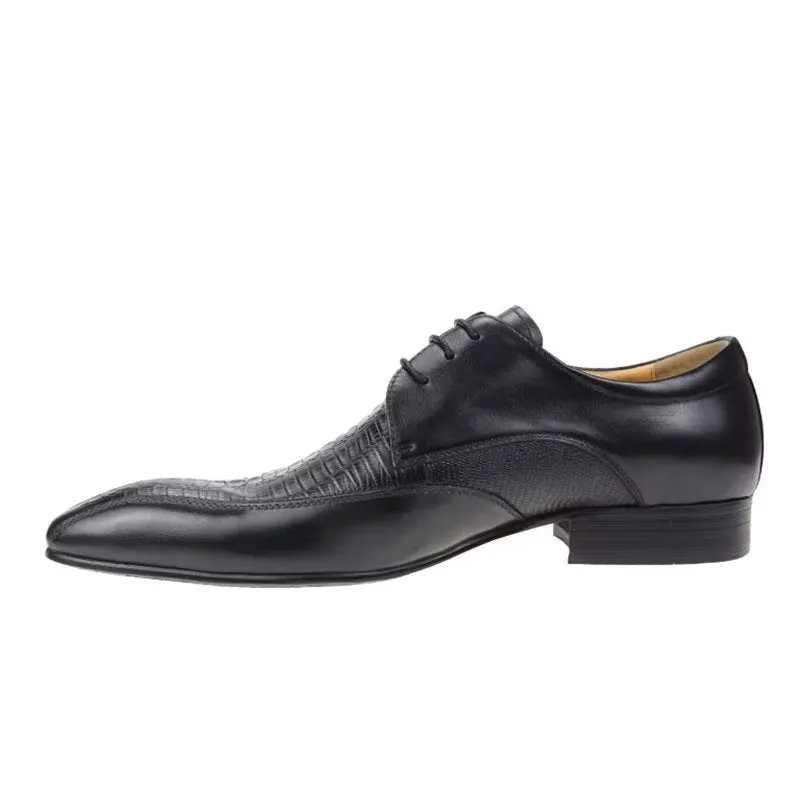 Elegant CrocLeather Luxury Brogue Oxford Shoes