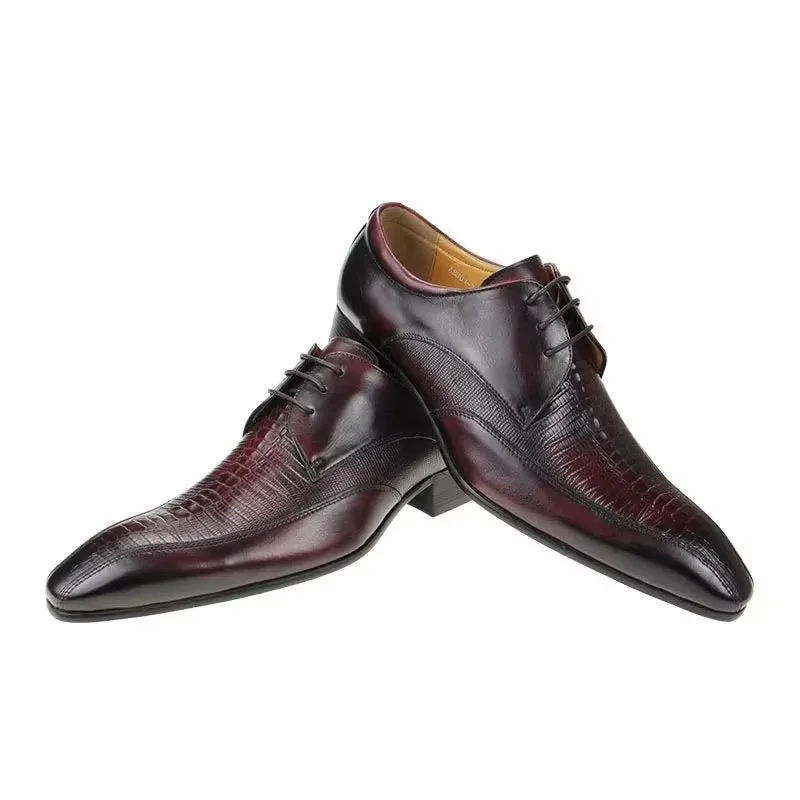 Elegant CrocLeather Luxury Brogue Oxford Shoes