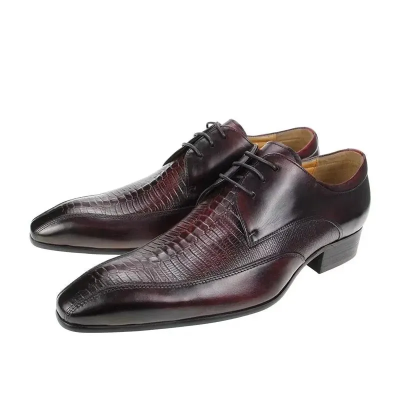 Elegant CrocLeather Luxury Brogue Oxford Shoes