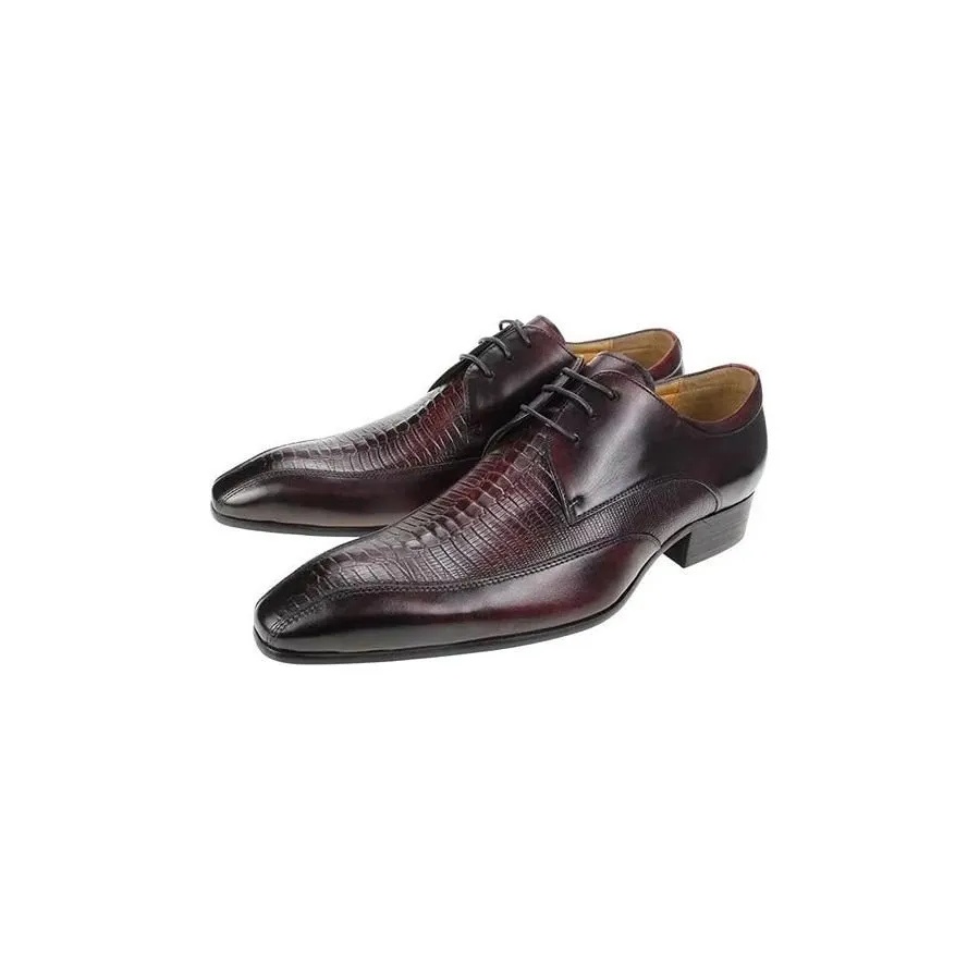 Elegant CrocLeather Luxury Brogue Oxford Shoes