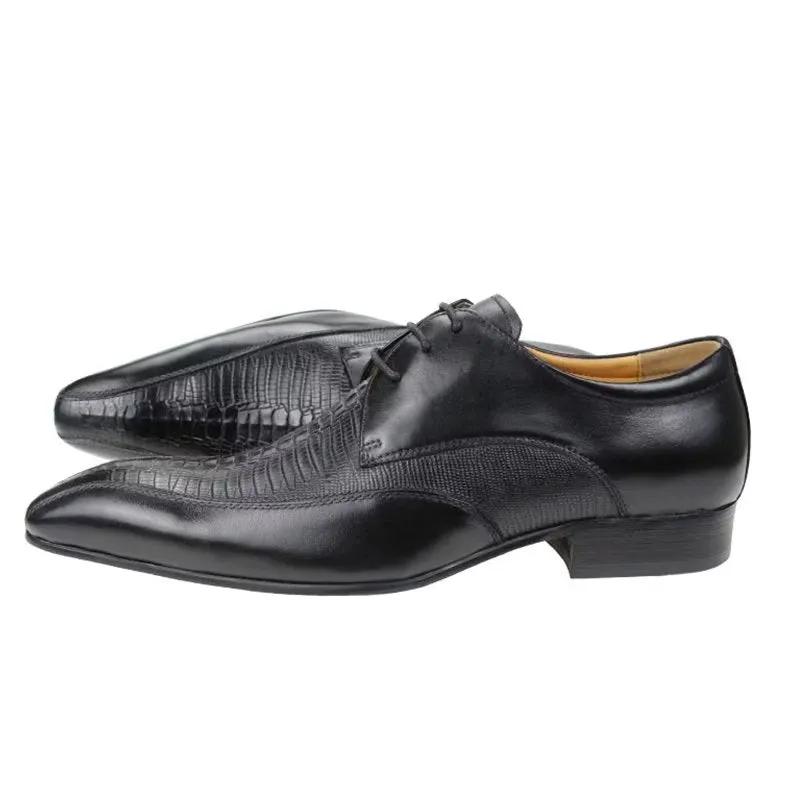 Elegant CrocLeather Luxury Brogue Oxford Shoes