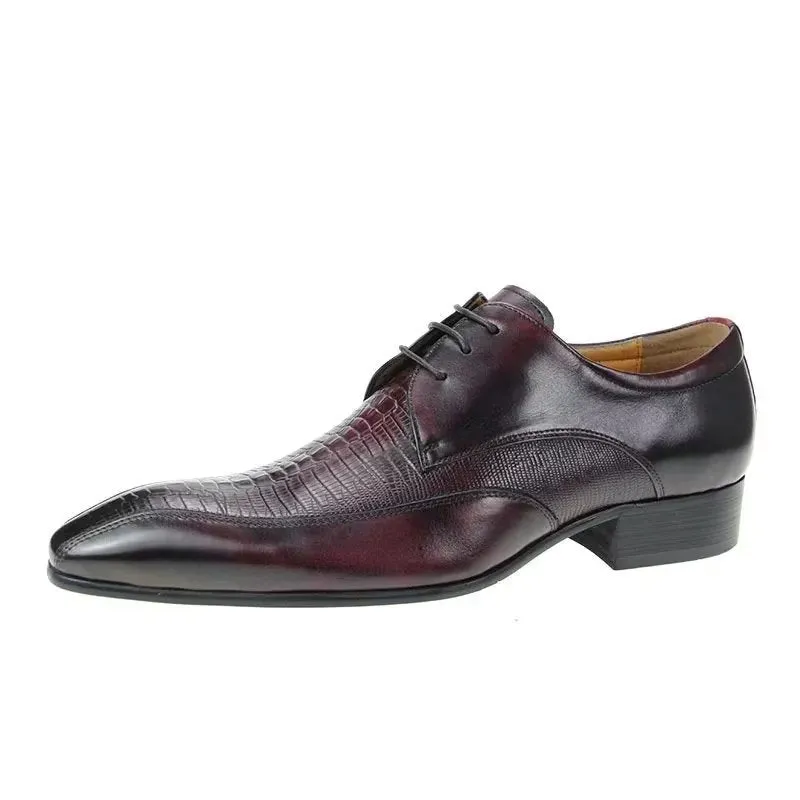 Elegant CrocLeather Luxury Brogue Oxford Shoes