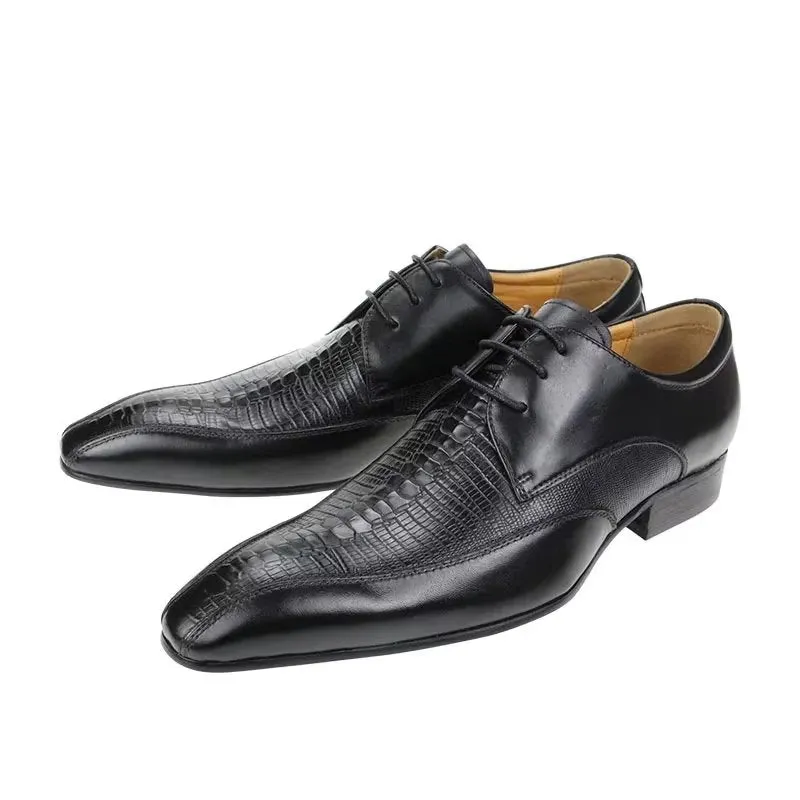 Elegant CrocLeather Luxury Brogue Oxford Shoes