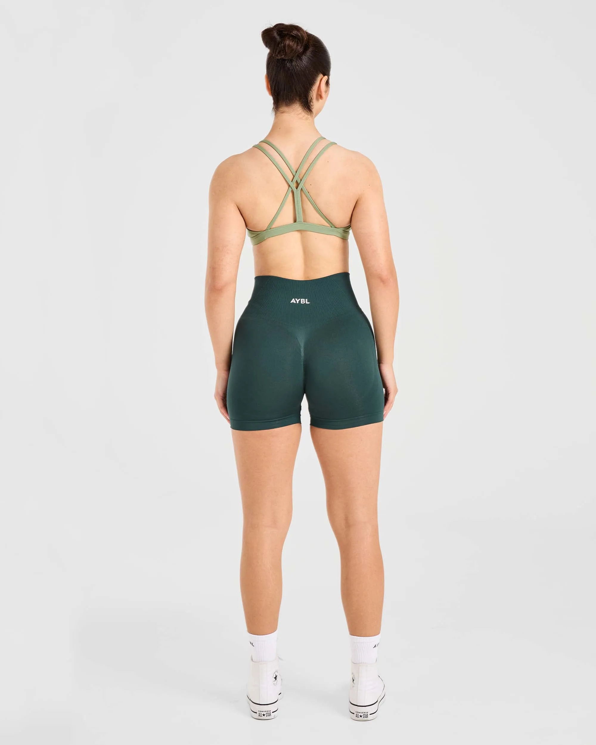 Essential Strappy Sports Bra - Olive Green