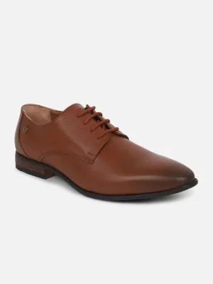 Ezok Men Tan Formal Leather Shoes