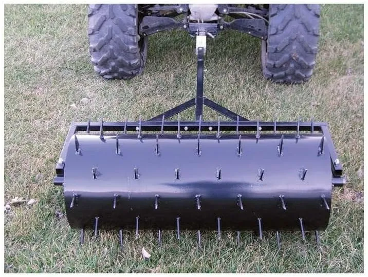 Field Tuff 36" Wide Drum Spike Aerator – 78 Spikes & 24-Gallon Capacity For Tractor