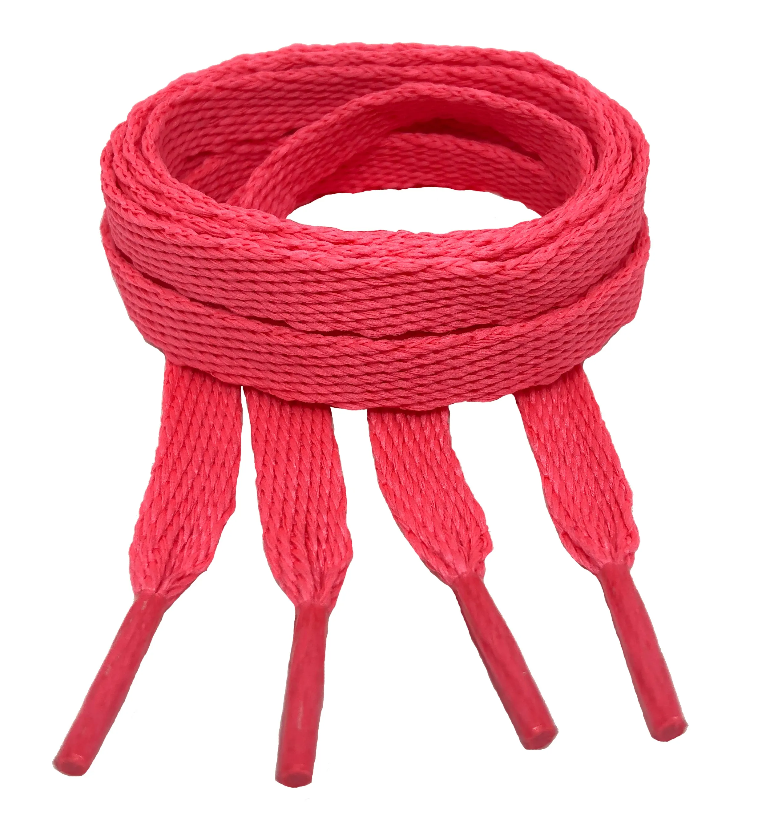 Flat Neon Pink Shoelaces - 10mm wide