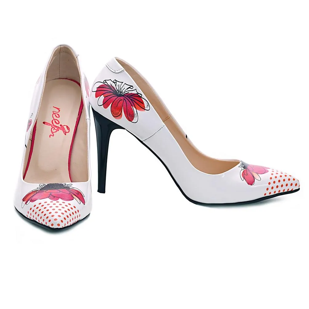 Flowers and Dots Heel Shoes NBS109