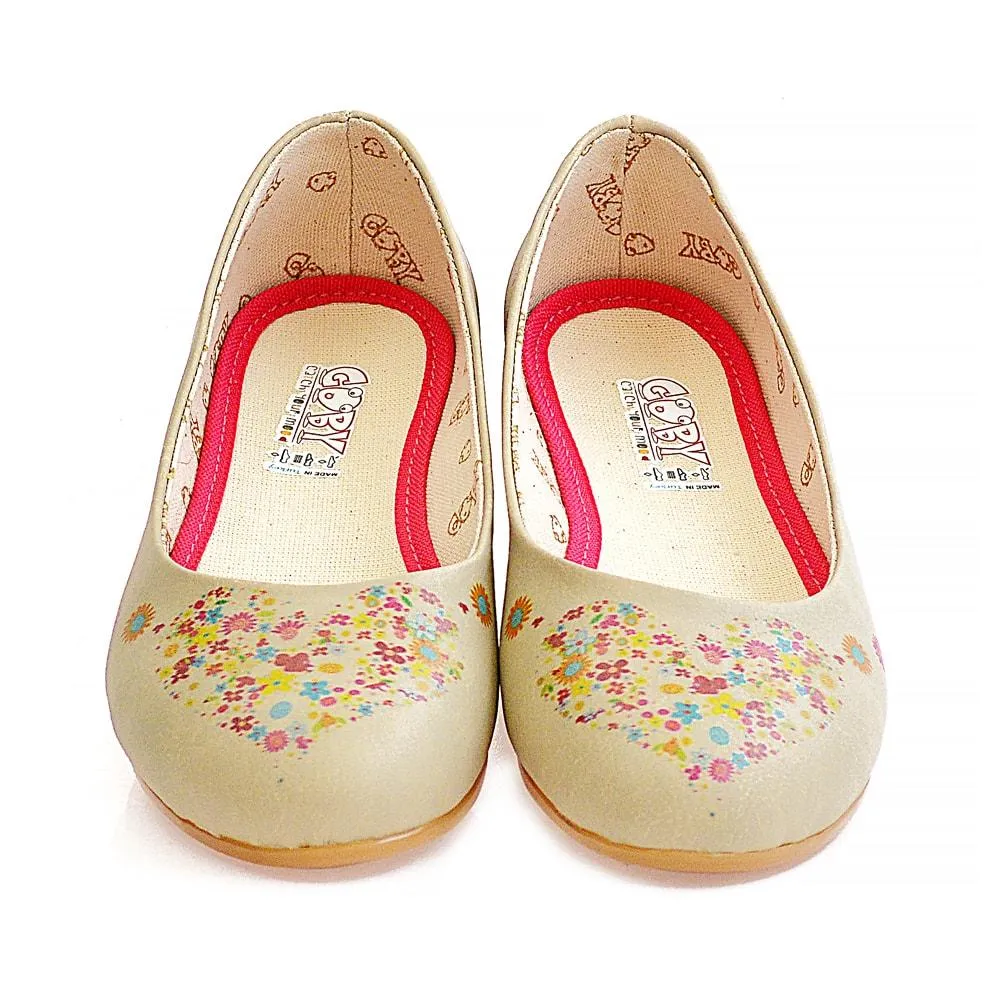 Flowers Heart Ballerinas Shoes 2032