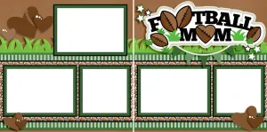 Football Mom Green - Digital Scrapbook Pages - INSTANT DOWNLOAD