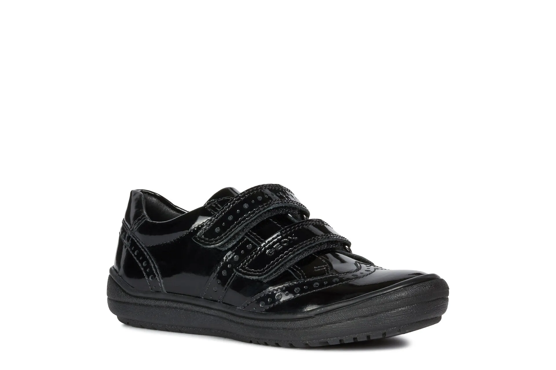 Geox Hadriel Girls Black Patent School Shoe