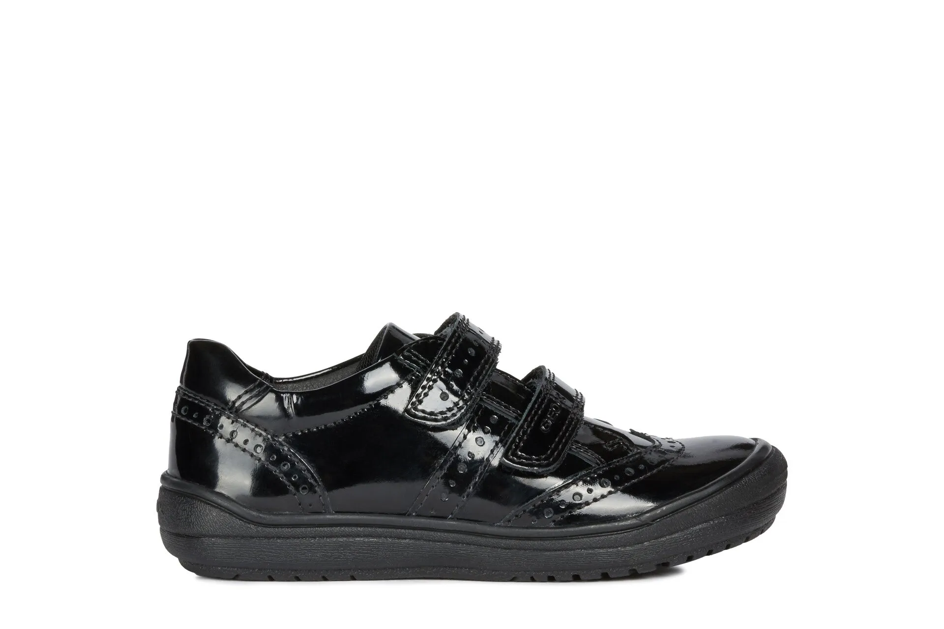 Geox Hadriel Girls Black Patent School Shoe