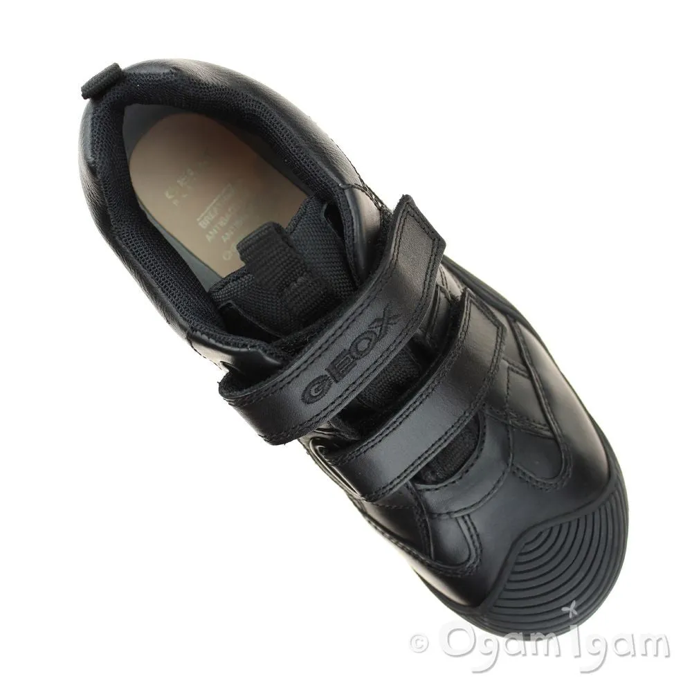 Geox Savage Boys Black School Shoe