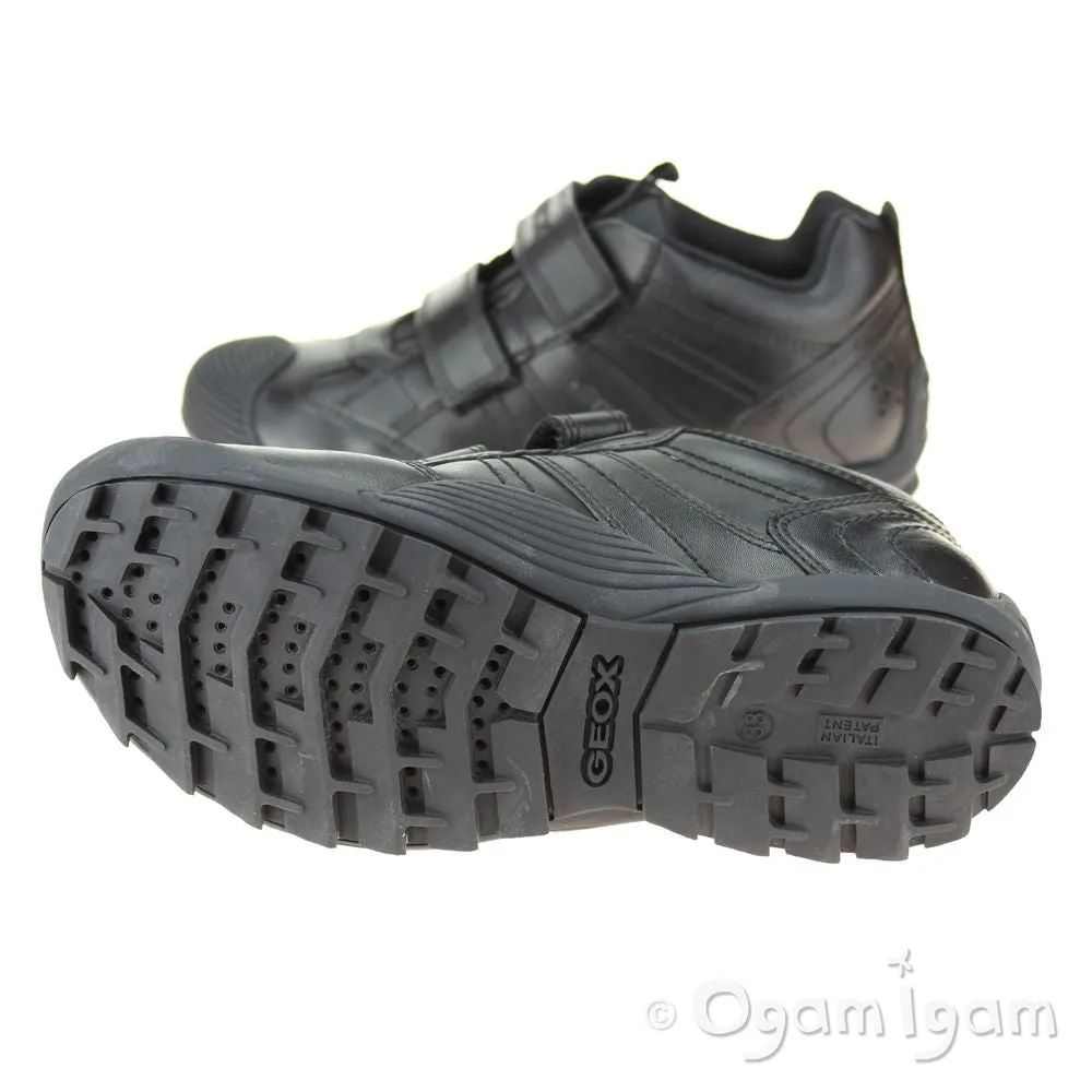 Geox Savage Boys Black School Shoe