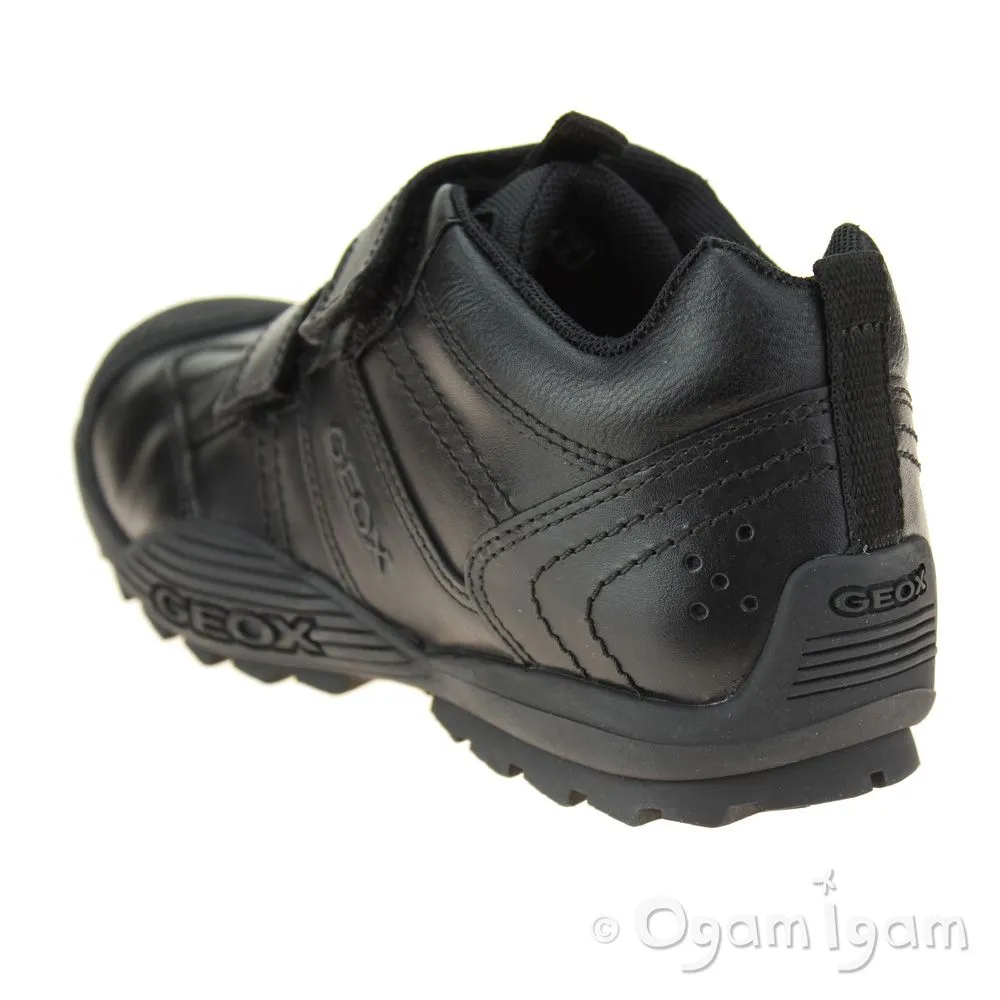 Geox Savage Boys Black School Shoe