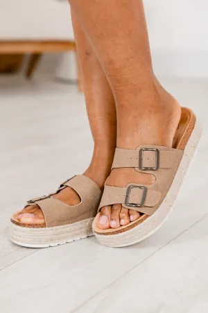 Gianna Tan Double Buckle Platform Sandals FINAL SALE