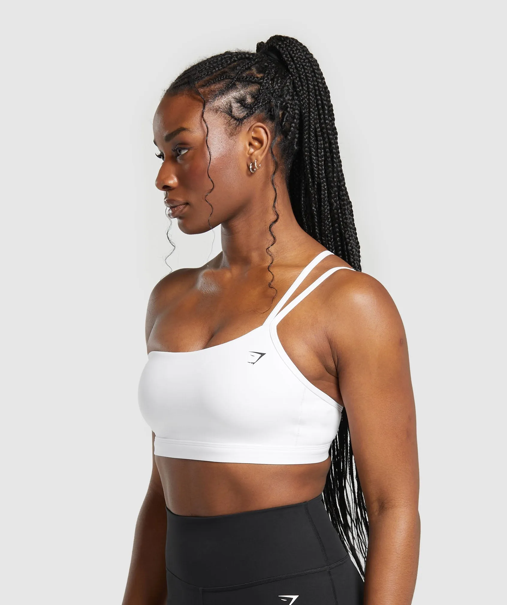 Gymshark One Shoulder Sports Bra - White