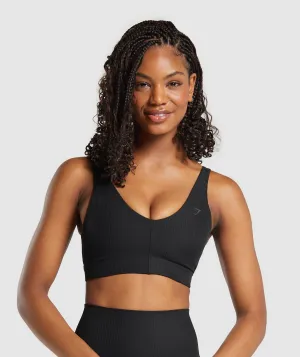 Gymshark Ribbed Sports Bra - Black