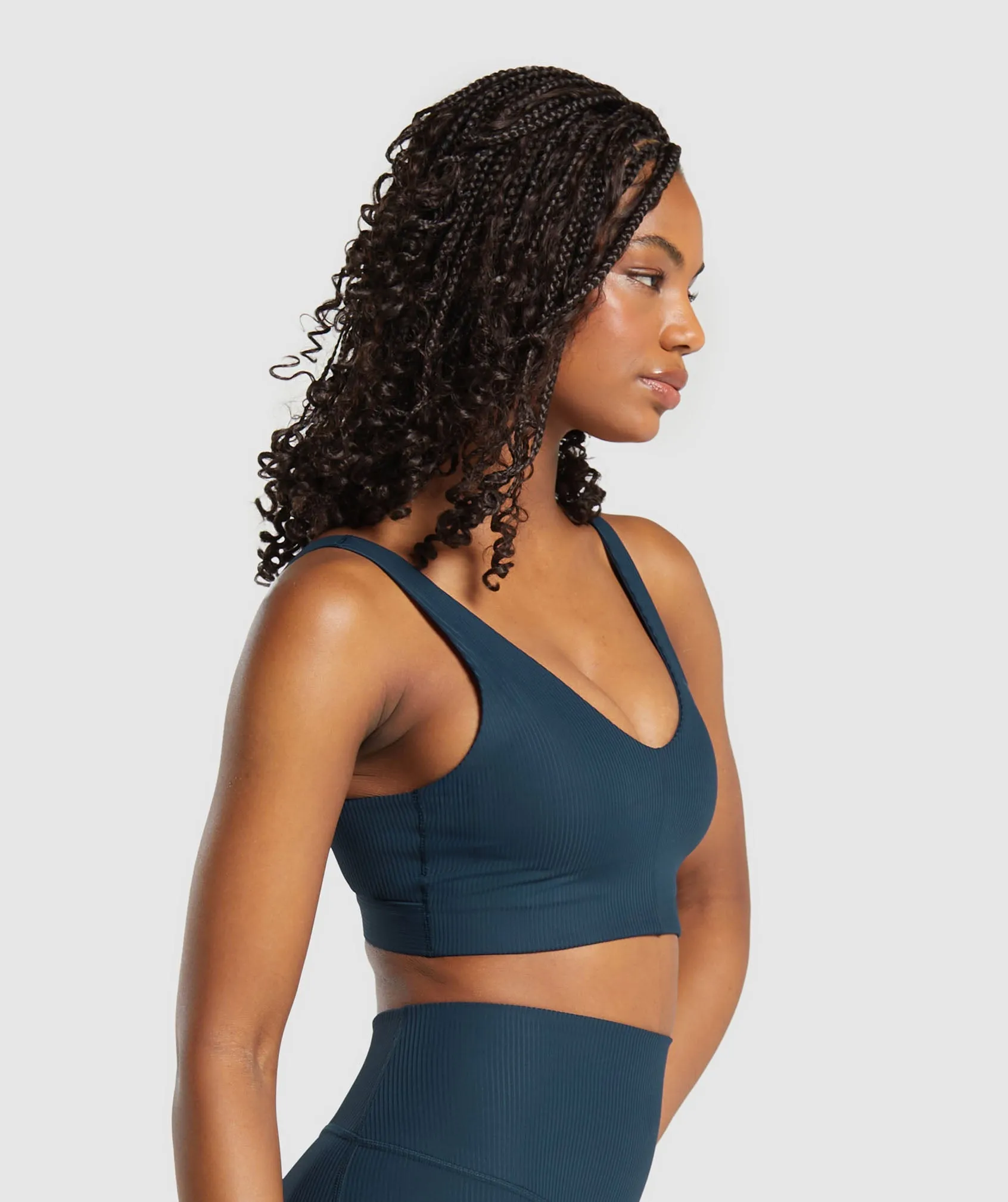 Gymshark Ribbed Sports Bra - Navy