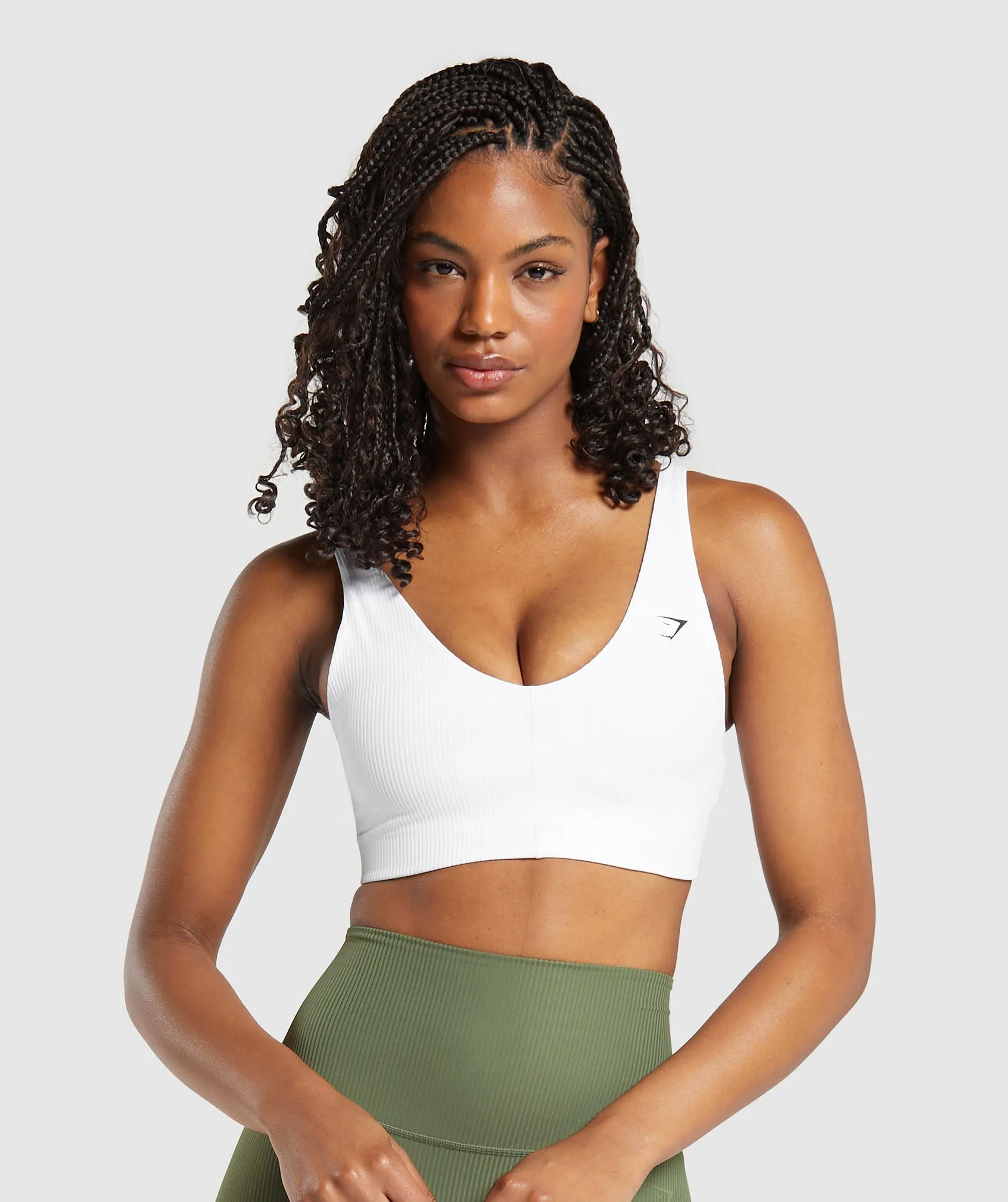 Gymshark Ribbed Sports Bra - White