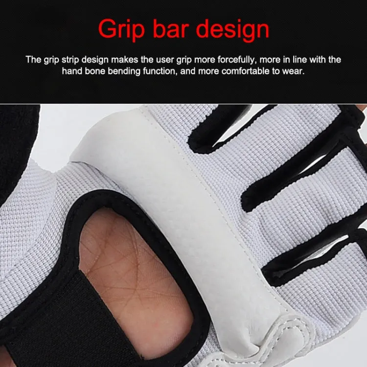 Half Fingers Adults Sandbag Training Boxing Gloves PU Leather Fitness Sparring Taekwondo Gloves, SIZE:L