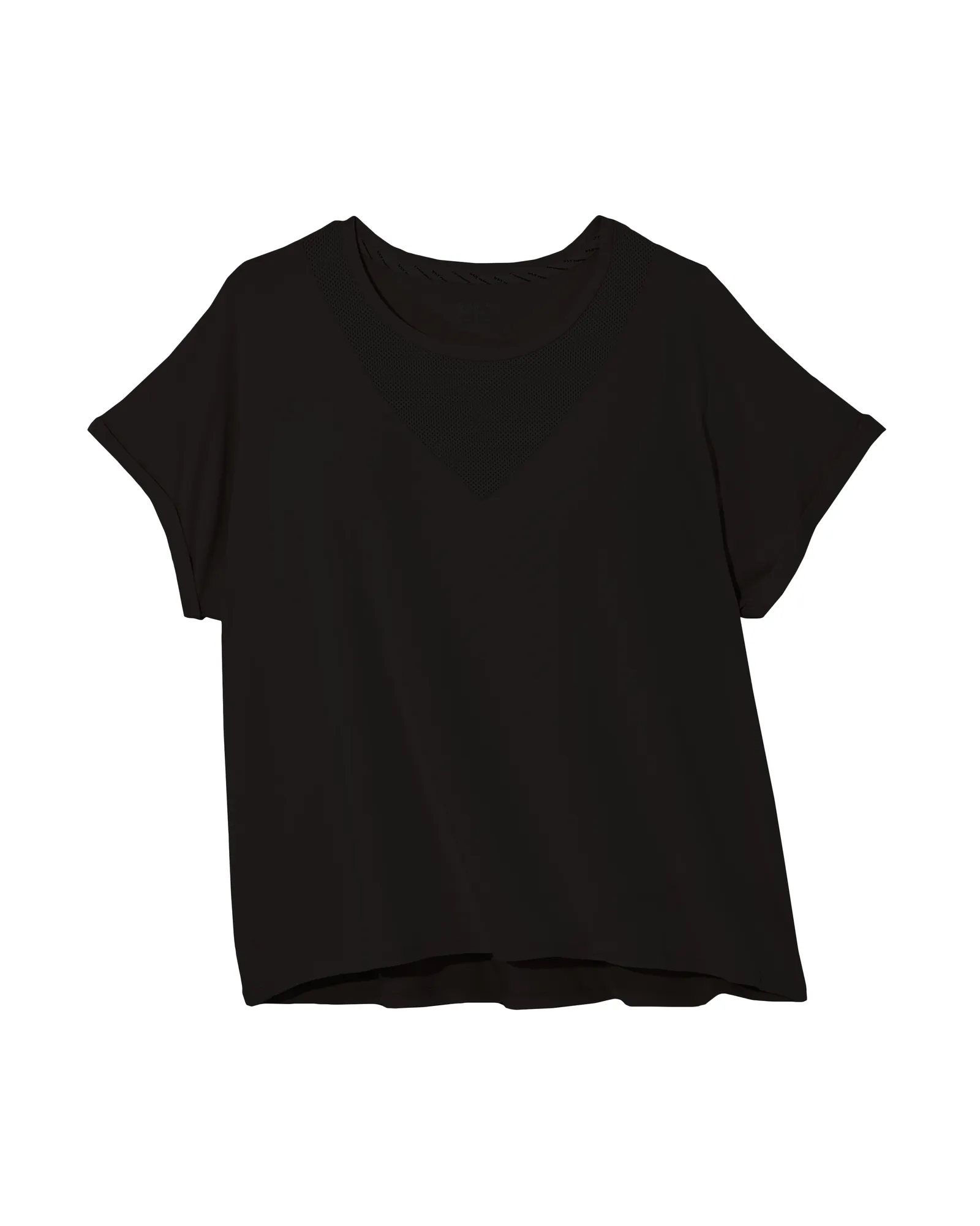 Hazel Tee with Mesh V-Neck | Black