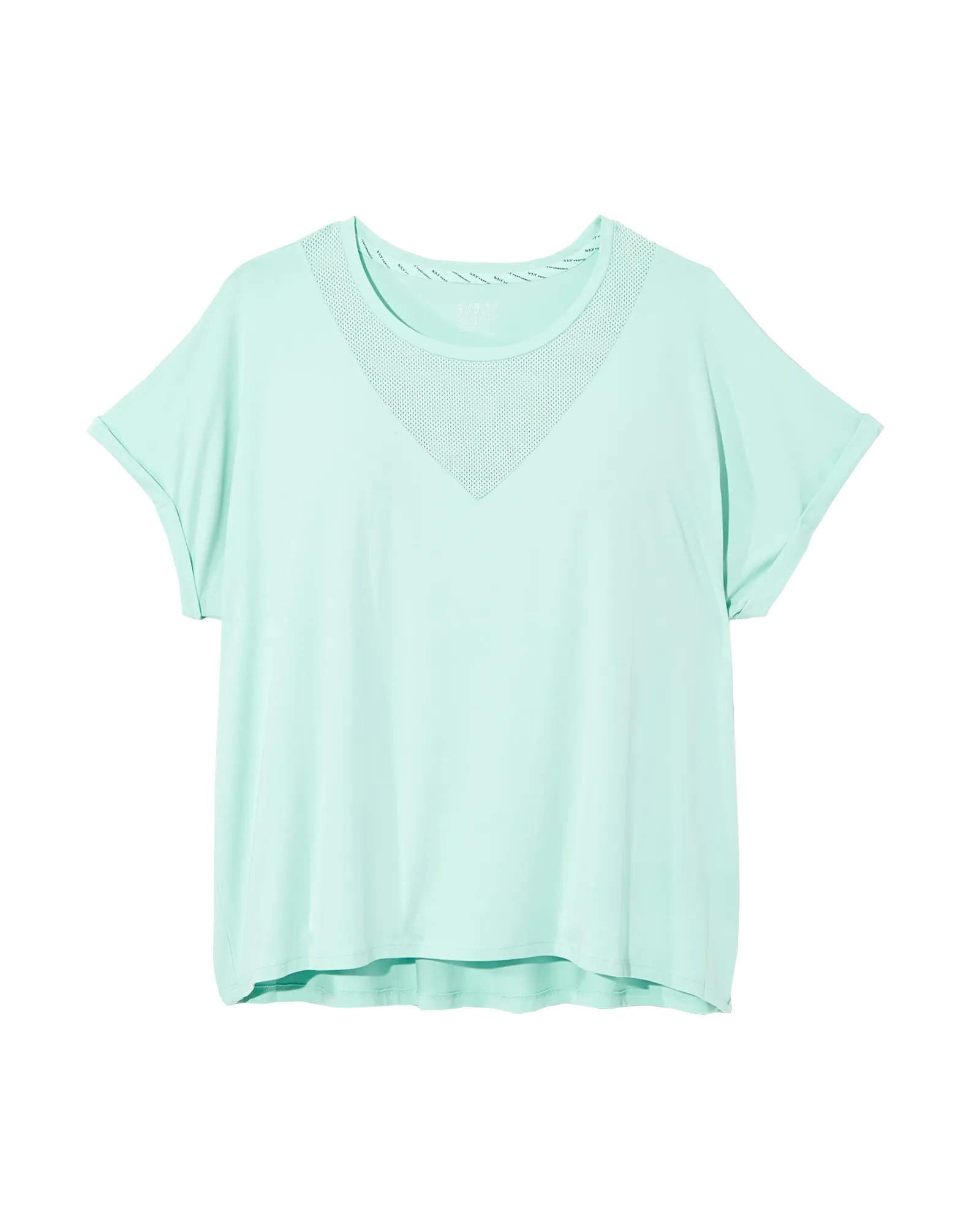 Hazel Tee with Mesh V-Neck | Light Blue