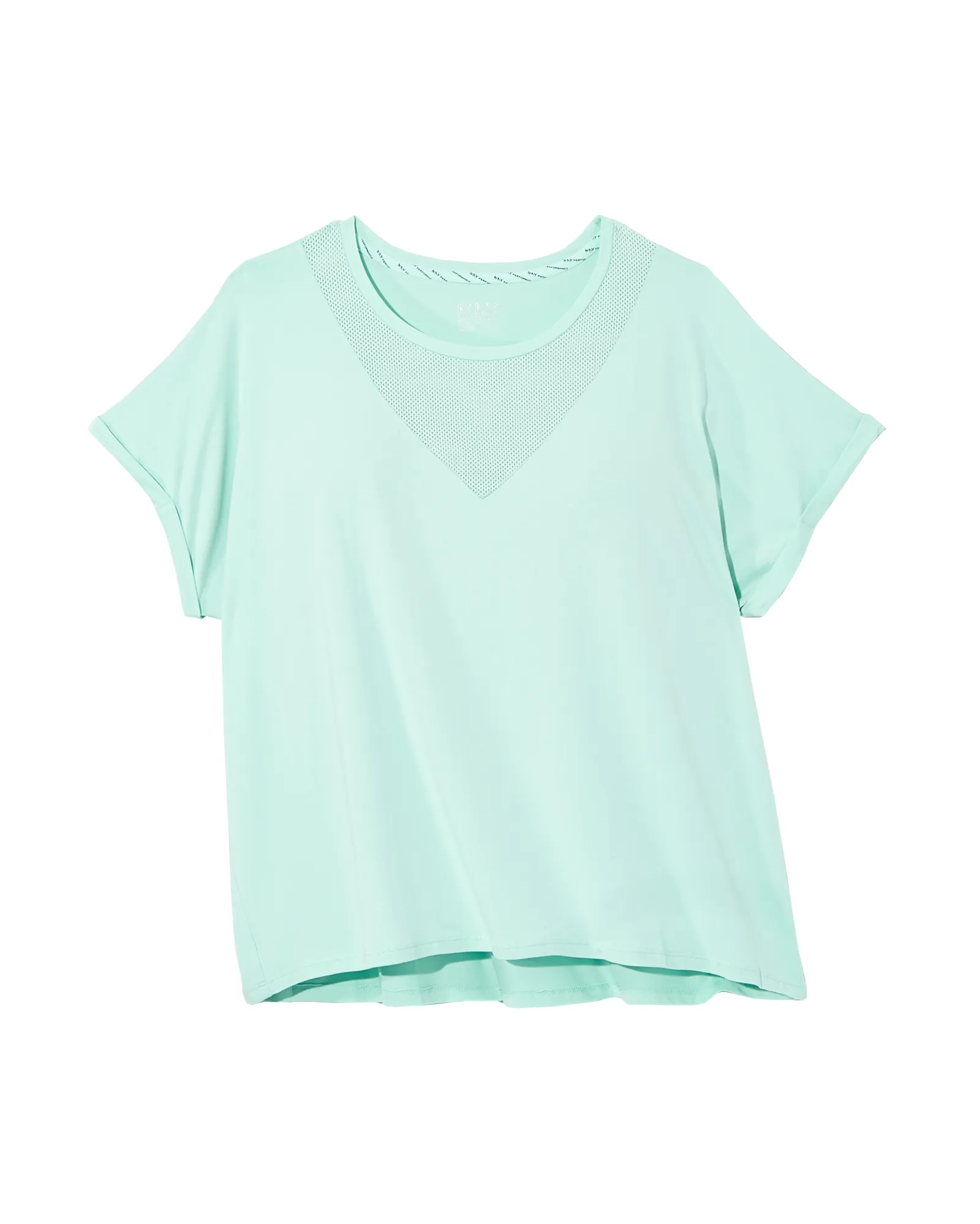 Hazel Tee with Mesh V-Neck | Light Blue