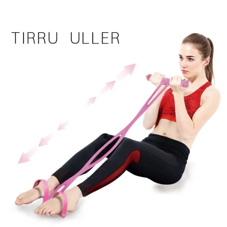 Home Fitness Pedal Tensioner Sit-Up Aid Multifunctional Elastic Rope, Specification： Little Waist Crystal (Pink)