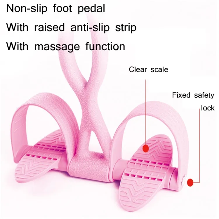 Home Fitness Pedal Tensioner Sit-Up Aid Multifunctional Elastic Rope, Specification： Little Waist Crystal (Pink)