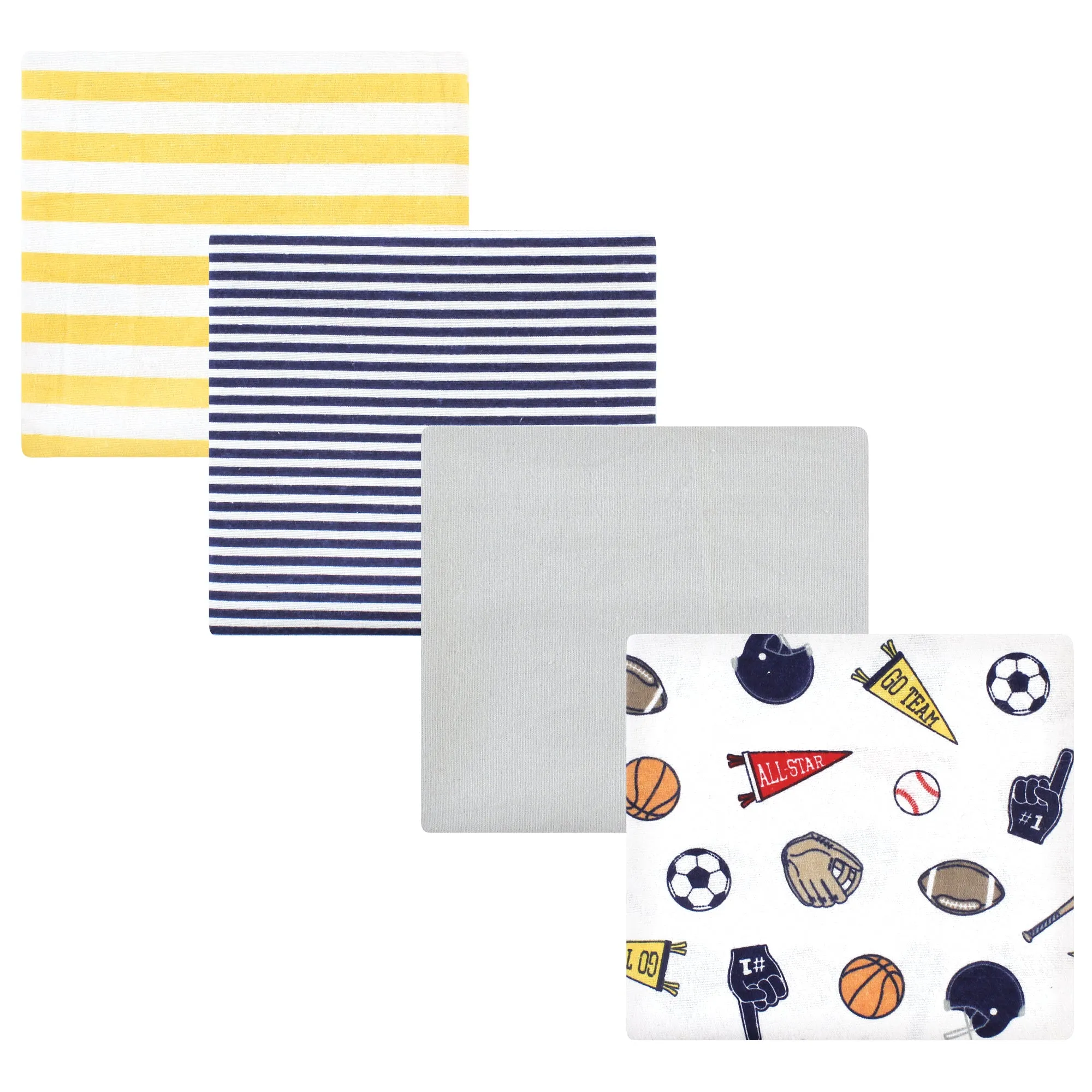 Hudson Baby Cotton Flannel Receiving Blankets, Sports Fan