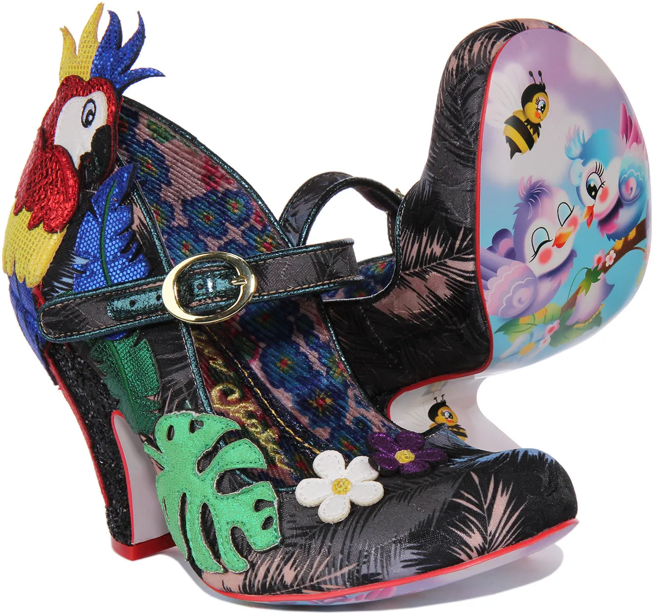 Irregular Choice Parrot Paradise In Black Multi For Women